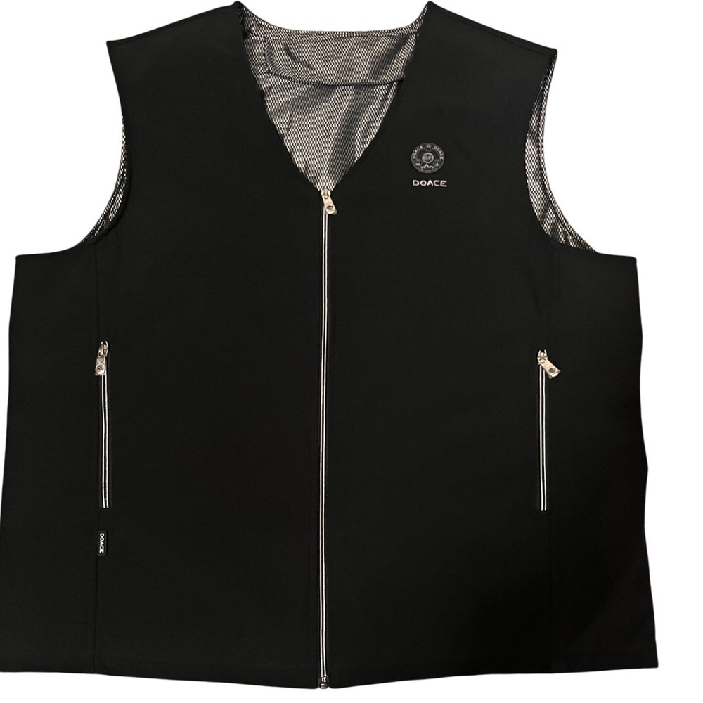 NWOT DOACE Black All-Area Heated Vest USB Powered Size 3XL Full Zip Mesh Lining